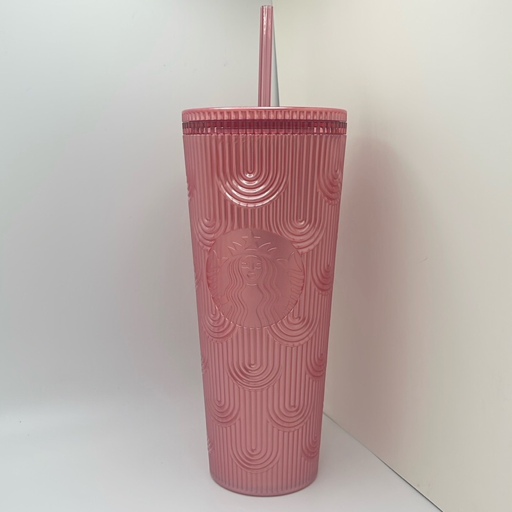 Starbucks Pink Pearl Mermaid Siren Scales Cold Cup Tumbler 24oz Venti Fall 2023
